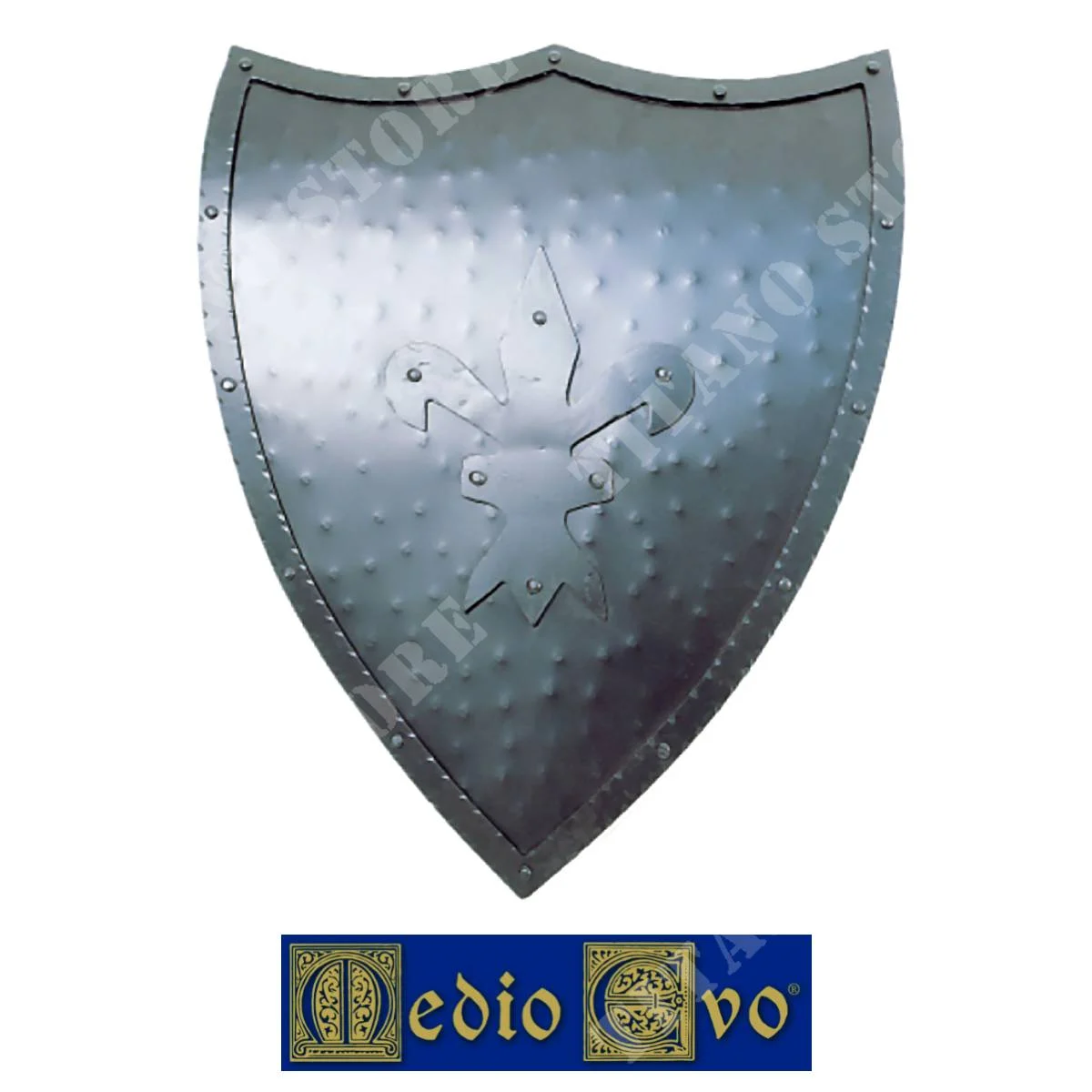 ESCUDO MEDIEVAL EUROPEO DE HIERRO DE 3 PUNTAS (18.01)