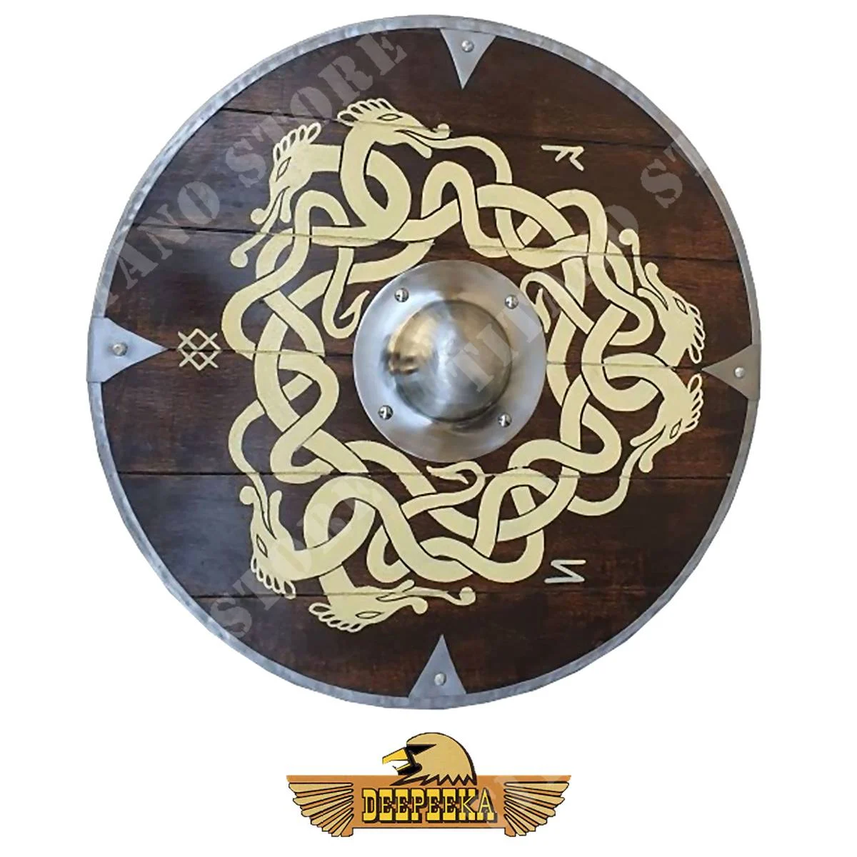 ESCUDO REDONDO VIKINGO DE MADERA DEEPEEKA (S036.09)