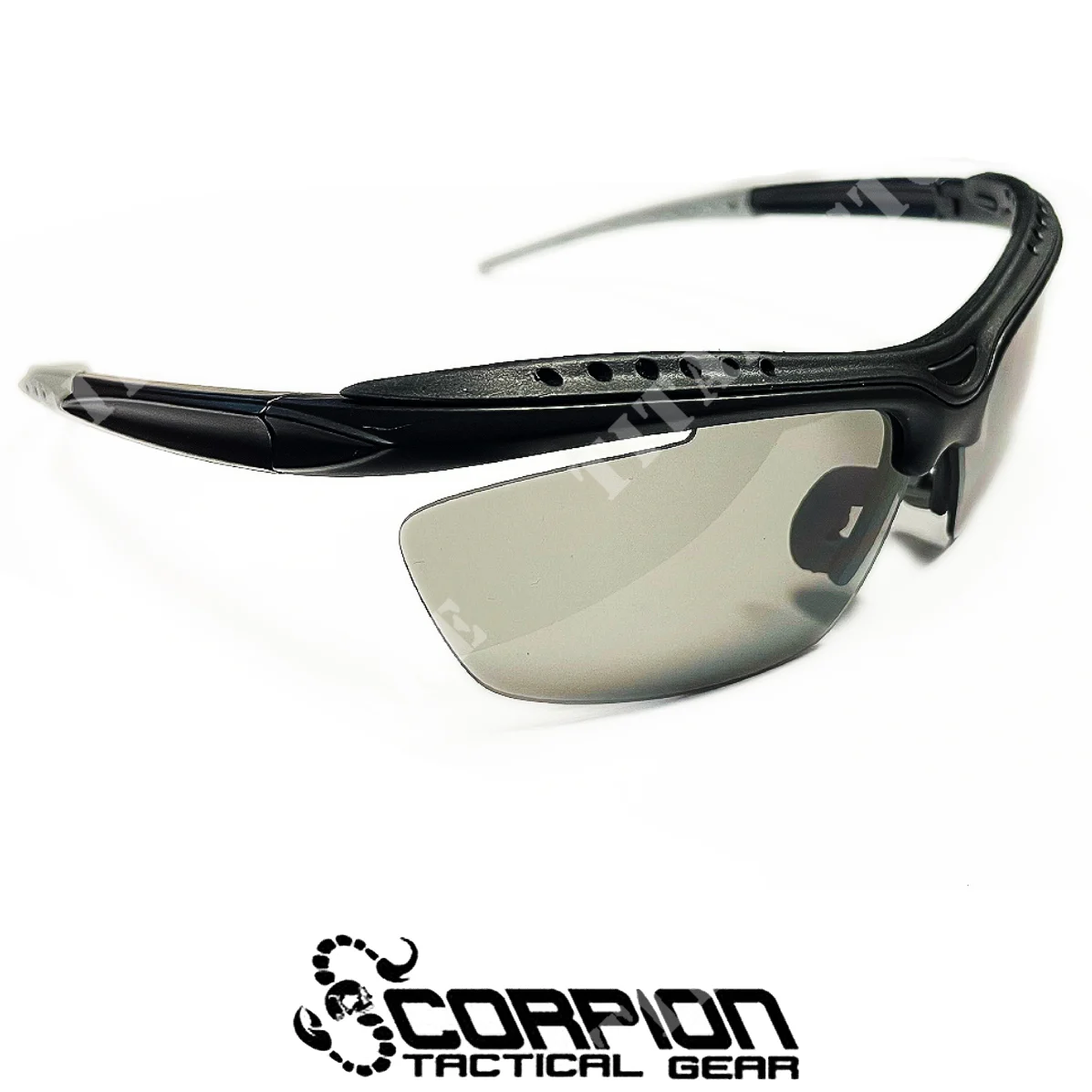 GAFAS TÁCTICAS DEPORTIVAS GRISES CON 3 LENTES DE ENGRANAJE TÁCTICO SCORPION (STG-GLS9)