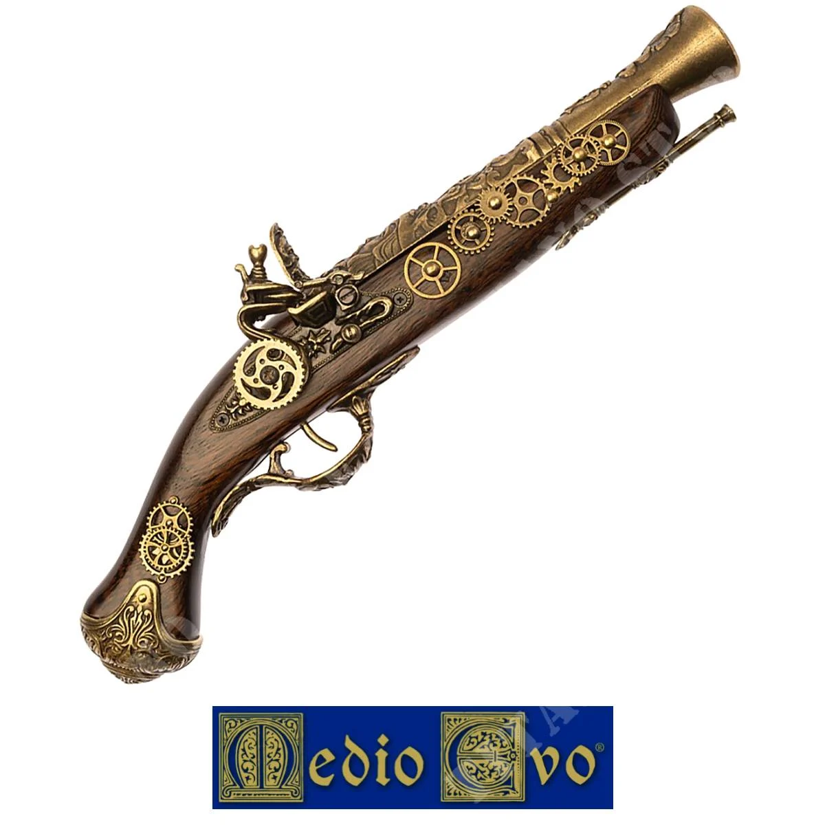 PISTOLA STEAMPUNK LATON 37CM EDAD MEDIA (324.01)