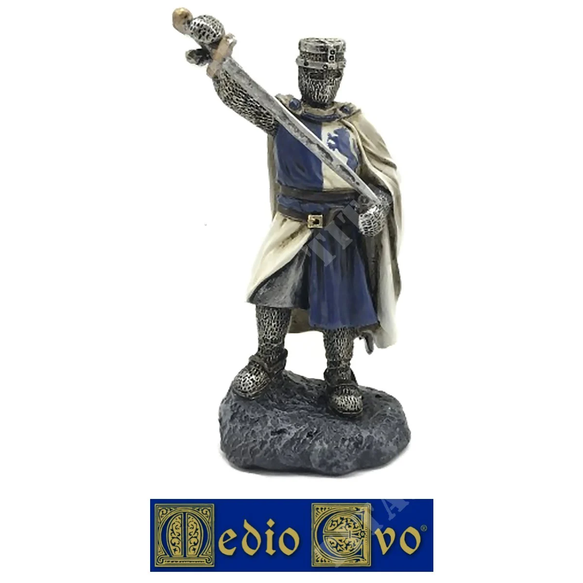 ESTATUILLA CABALLERO BLANCO/AZUL EDAD MEDIA (541/P.01)
