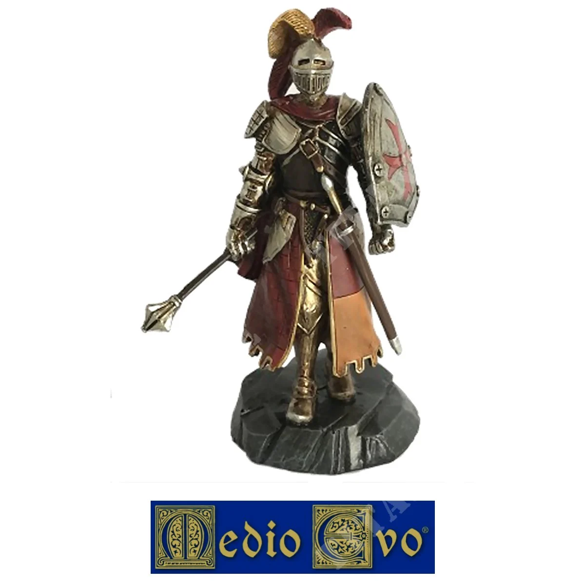 CABALLERO MEDIEVAL CON ESTATUILLA DE MAZA (543/P.01)