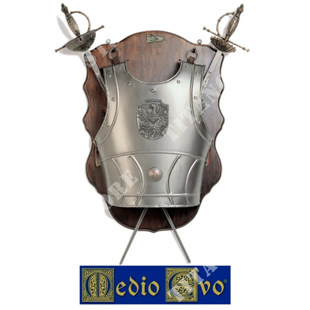 PANEL CON PECTORAL Y 2 ESPADAS DE MEDIA EDAD (805/C.01)