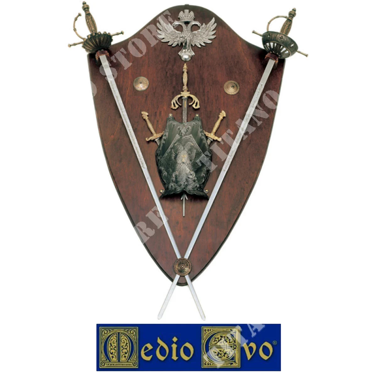 PANEL CON MINI PECTORAL Y DOS ESPADAS DE MEDIA EDAD (39/N.01)