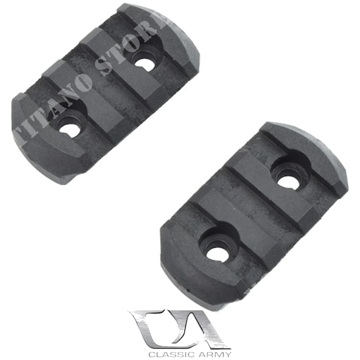 RIELES DE POLIMERO 20MM 3 RANURA CLÁSICA ARMY NEGRO (A656P-3)