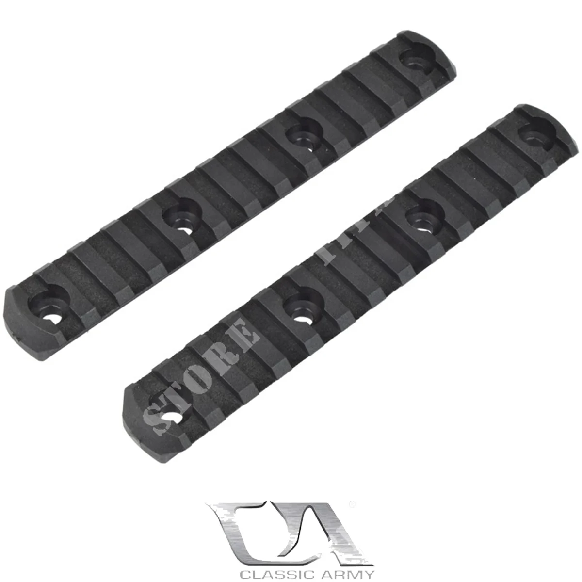 RIELES DE POLIMERO 20MM 13 RANURA CLASSIC ARMY NEGRO (A655P-13)