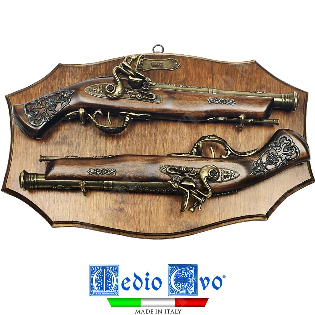JUEGO DE PANEL DE ARMAS DE DUELO MEDIEVALES (34/P1.01)