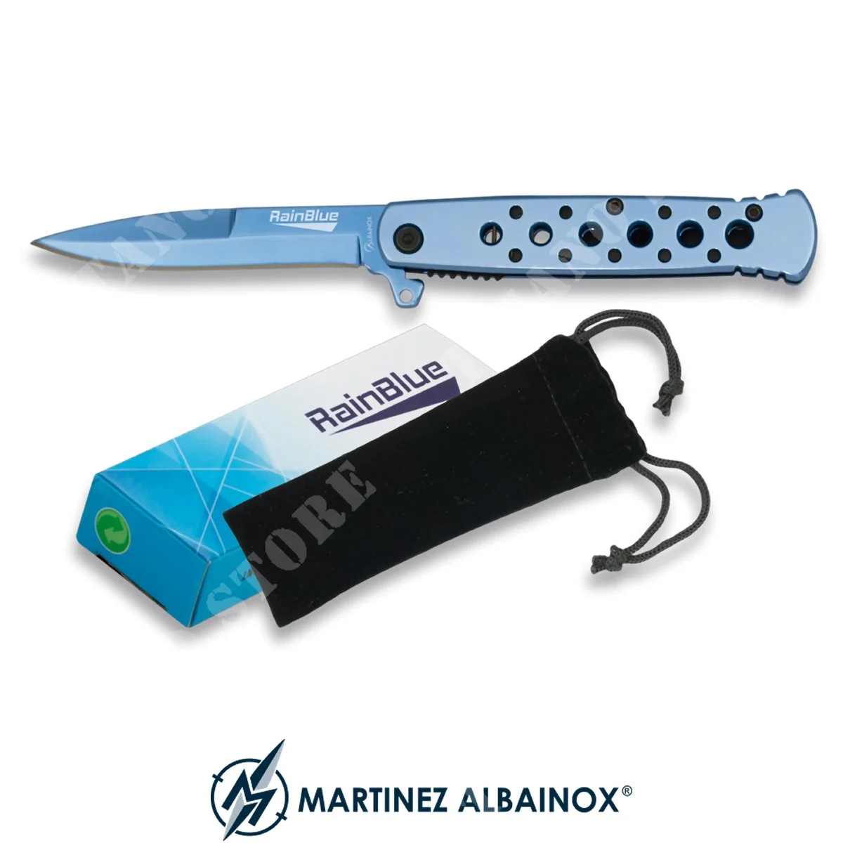 CUCHILLO RAINBLUE HOJA 8,2cm APERTURA MANUAL ALBAINOX (ALB-18232)