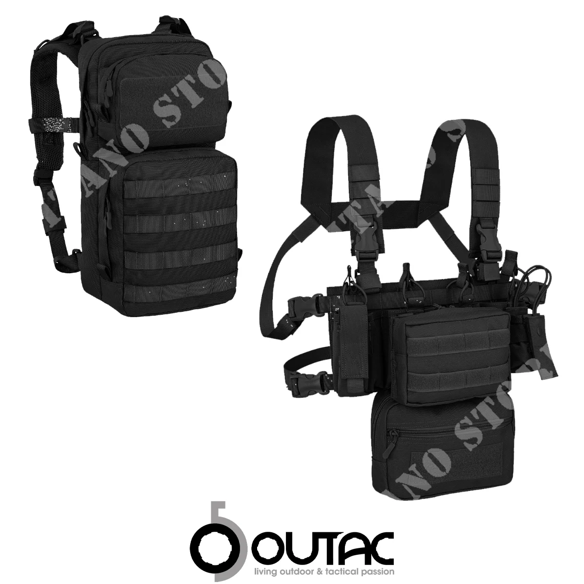 SET MINI PECHO RIG + MOCHILA OUTAC (OT-RC202+202)