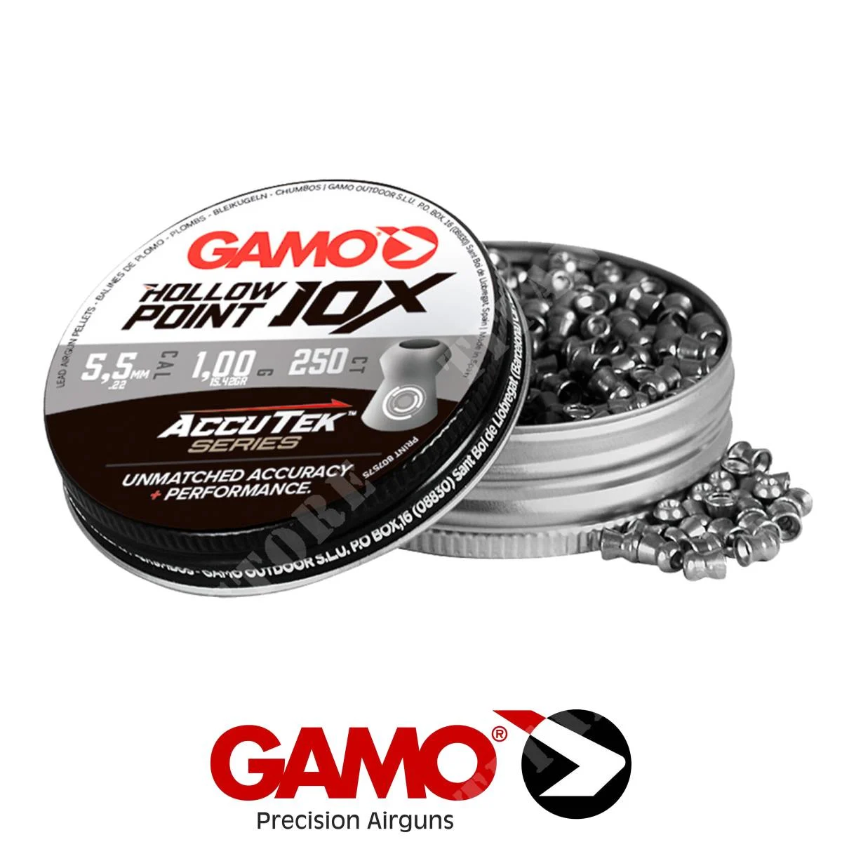 FREGADEROS 5.5 PUNTA HUECA 10X ACCUTEK 250Pcs GAMO (IC86)