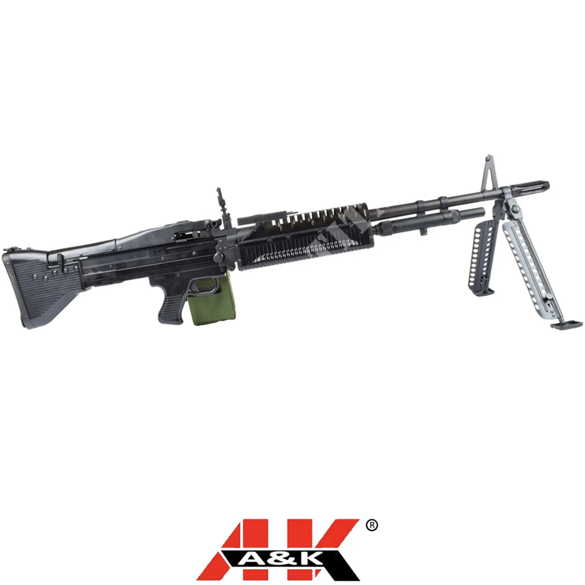 RIFLE M60 LARGO METAL NEGRO MEJORADO T8 A&K (MK60N)