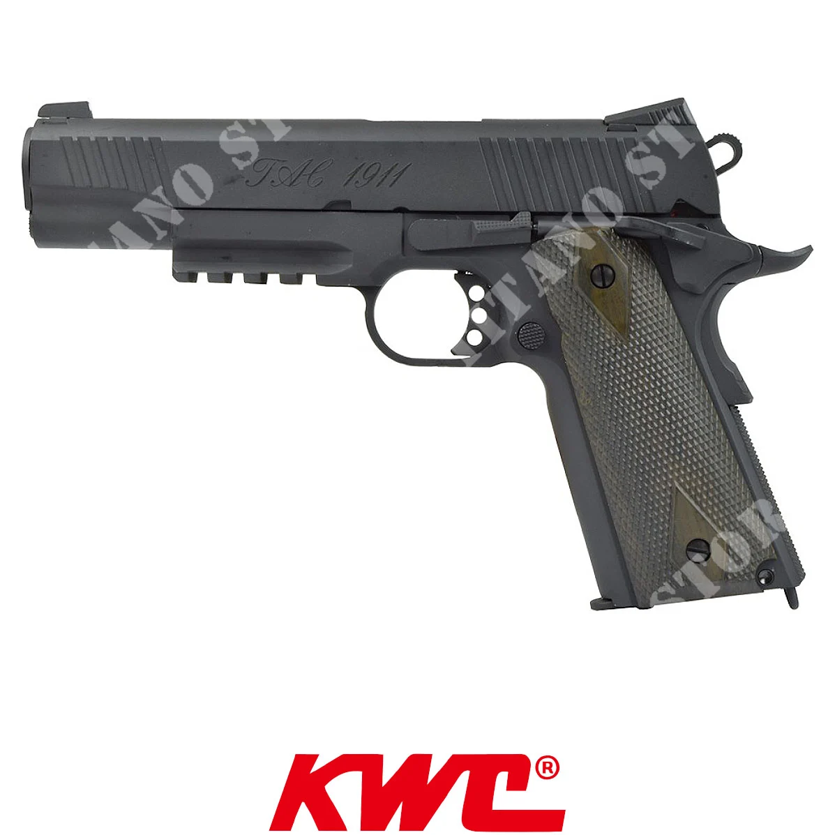 1911 PISTOLA TÁCTICA DE RETROCESO DE CO2 NEGRA KWC (KW-1911TACB)