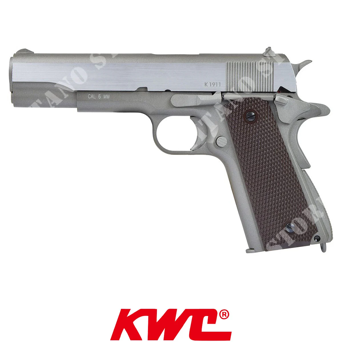 PISTOLA 1911 CO2 BLOWBACK PLATA KWC (KW-1911TACS)