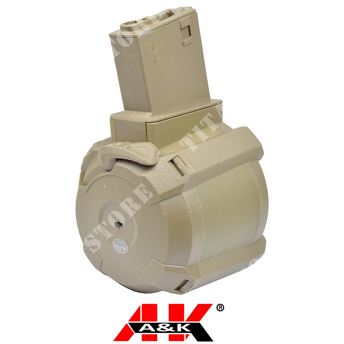 CARGADOR DE TAMBOR 1200BB PARA M4 TAN A&K (B90-1C TN)