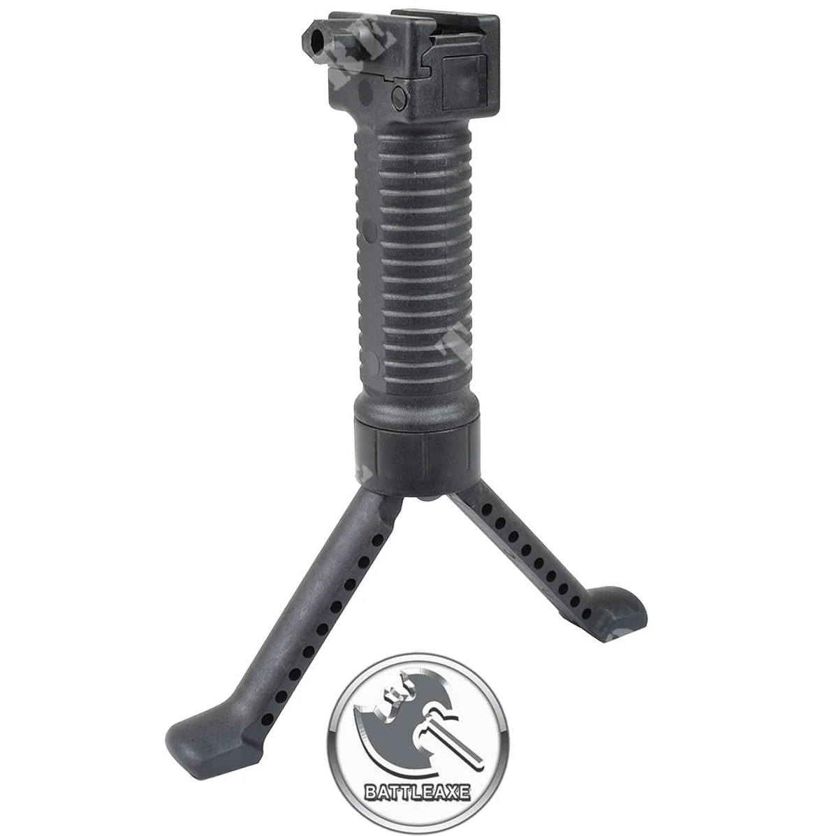 BATTLEAXE MANGO EXTENSIBLE NEGRO CON BÍPODE (01)