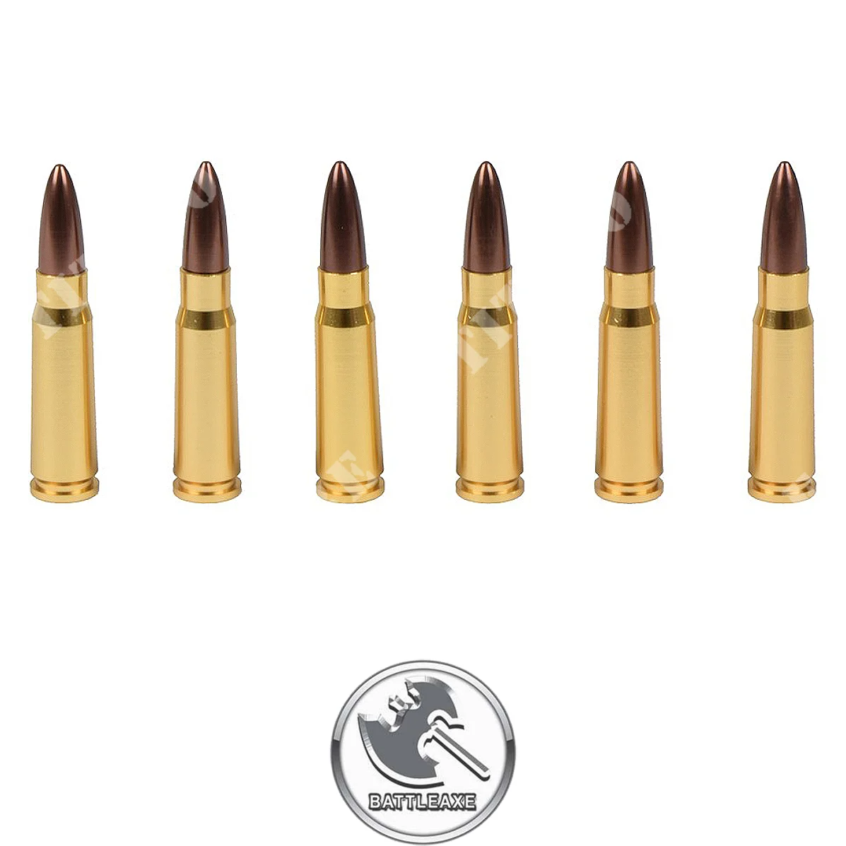 SET 6 Dummy AK 7.62x57 BALAS DE METAL BATTLEAXE (06)