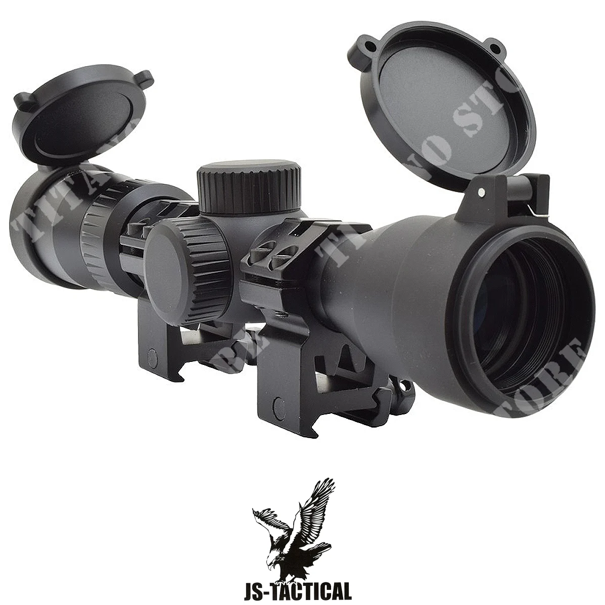 ÓPTICA NEGRA 2X-7X 32 CON ACCESORIOS TÁCTICOS JS (JS-2-7X32)