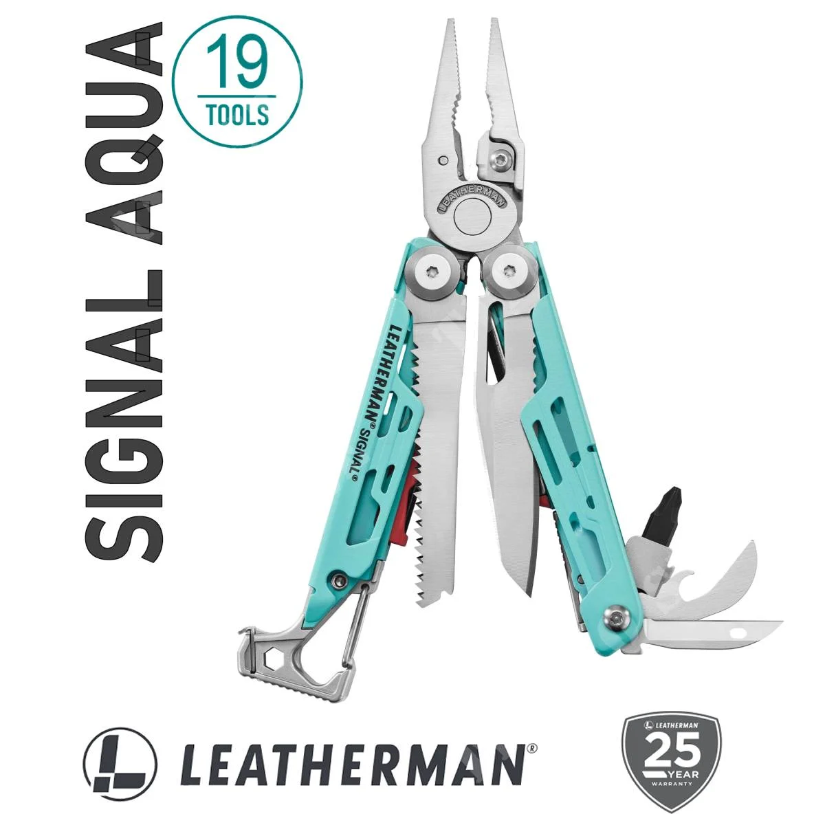 ALICATE MULTIUSOS SIGNAL AQUA SILVER LEATHERMAN (833187)