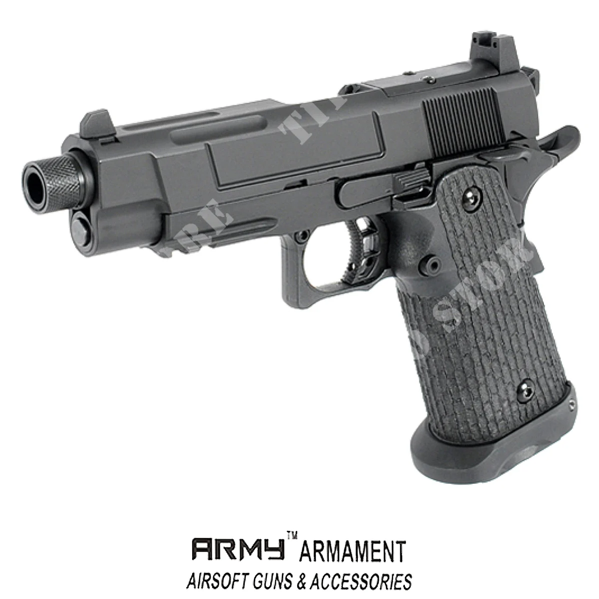 PISTOLA DE ARMAMENTO DEL EJÉRCITO NEGRO HI-CAPA R504 GBB (AMY-R504)
