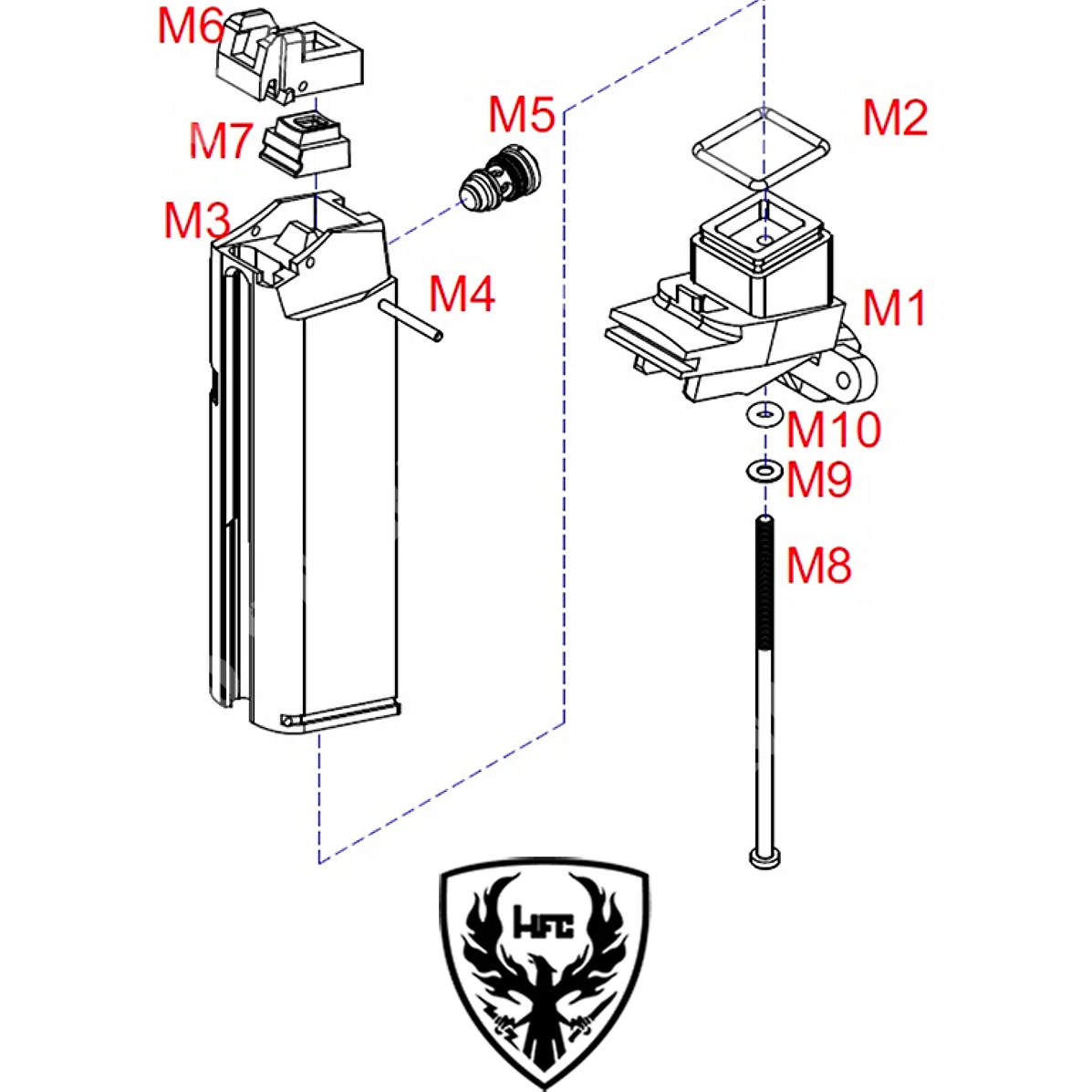 VÁLVULA DE ESCAPE DE GAS PARA M9 #M5 HFC (HFC-2724)