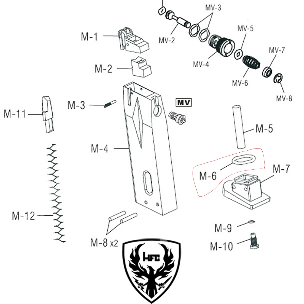 JUNTA TÓRICA M6 PARA CARGADOR DE GAS HFC M92 (HFC-M-6)