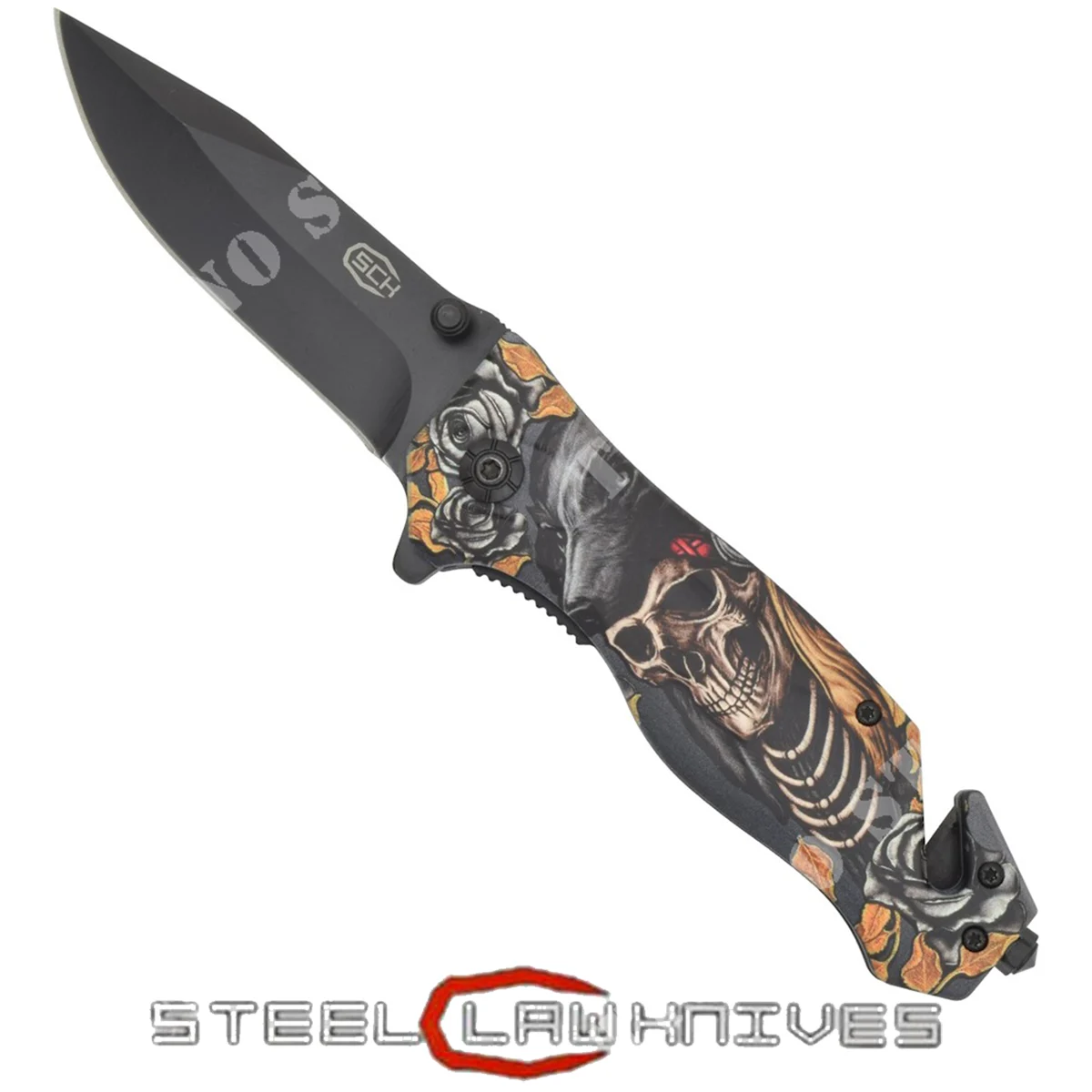 NAVAJA CALAVERA CON PIN DE APERTURA SCK (CW-213)