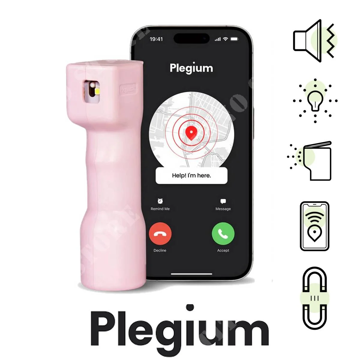 SPRAY DE CHILE Y PIMIENTA SMART DEFENSE PLEGIUM ROSA (PD-011)
