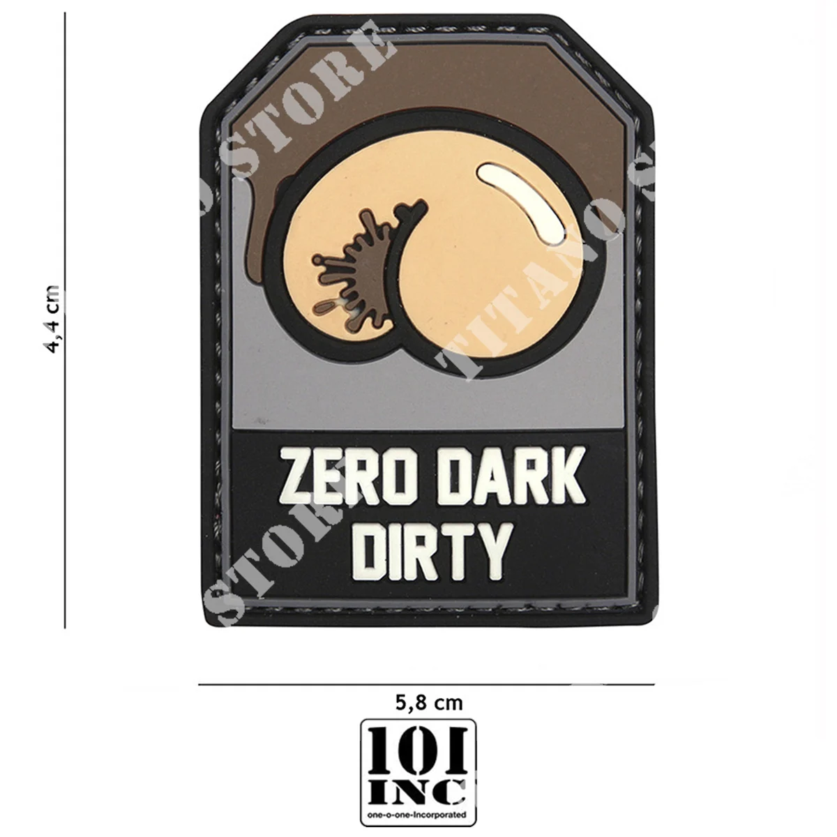 PARCHE 3D PVC ZERO OSCURO SUCIO NEGRO/GRIS 9043 101 INC (444130-5426)