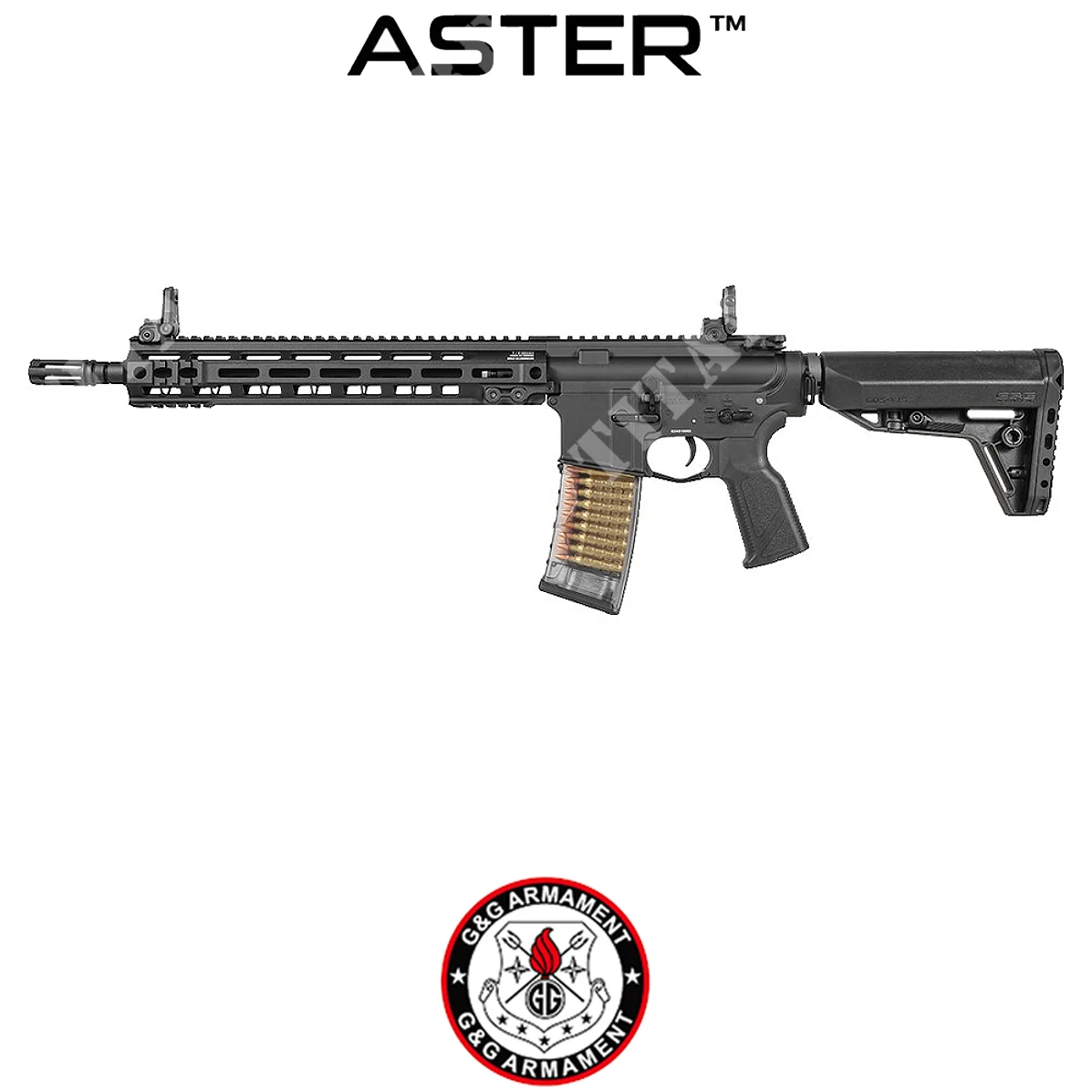 RIFLE TR16 GMS MK2 13.5" ASTER V2 NEGRO G&G (GG-GMSMK213)