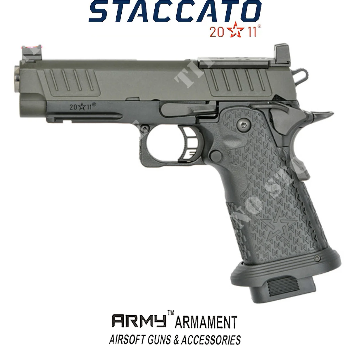 PISTOLA DE GAS STACCATO 2011 P ARMARIO EJÉRCITO EMG NEGRO (R611-3)