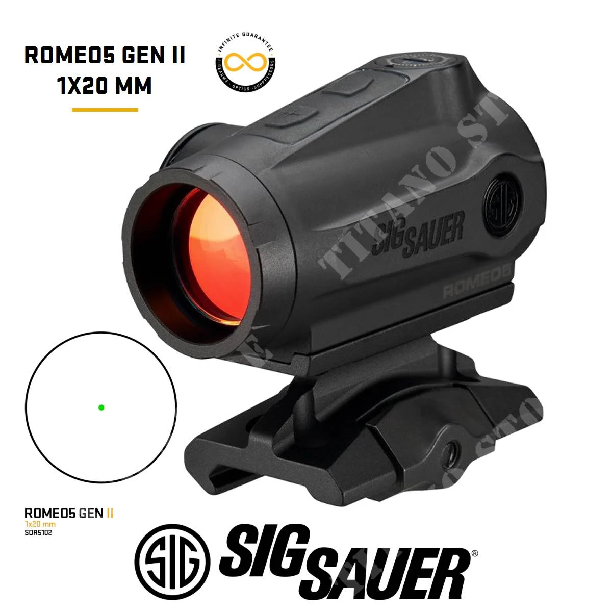 RED DOT ROMEO-5 GEN2 COMPACT 1X20 1MOA VERDE SIG SAUER (394058)