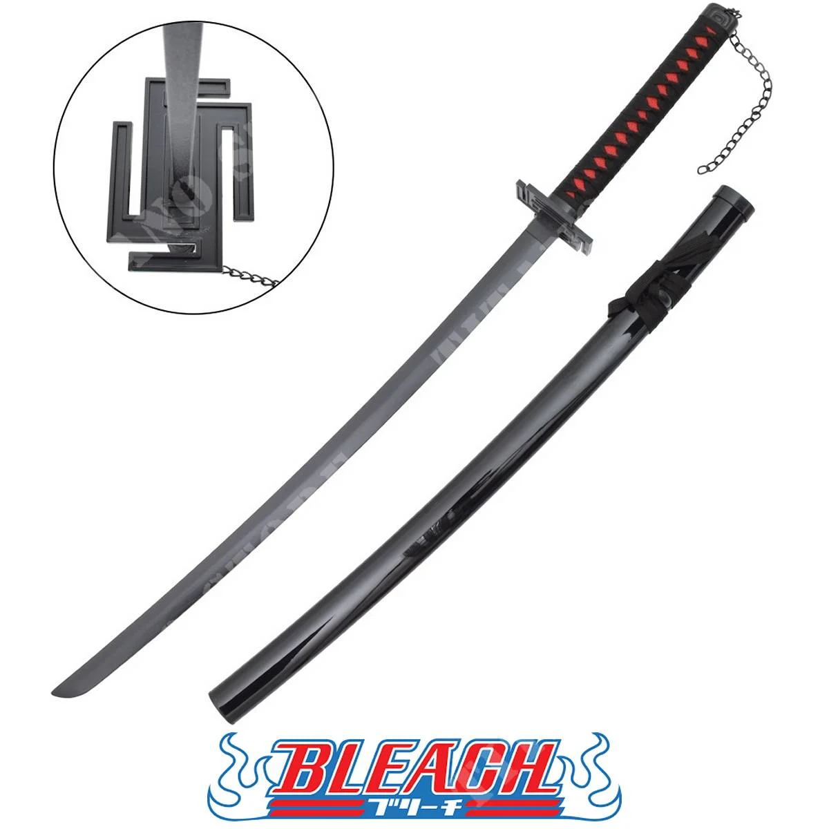 KATANA ZANPAKUTO ZANGETSU DE ICHIGO KUROSAKI EN BAMBÚ LEJÍA (ZS514-MADERA)