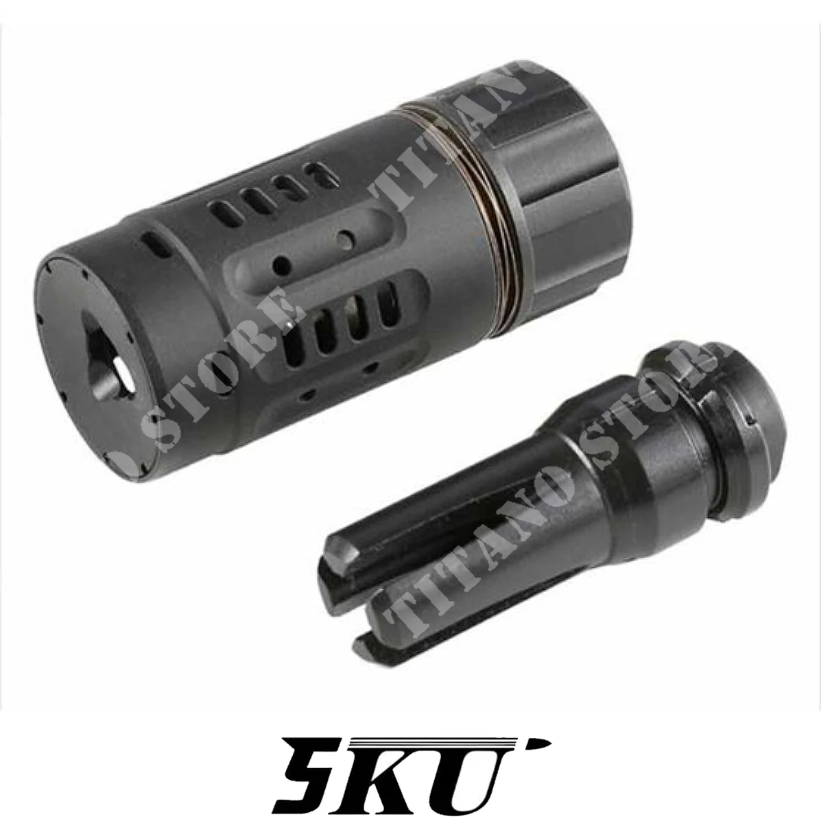 SILENCIADOR SANDMAN + CORTADOR DE LLAMA 14MM - NEGRO 5KU (5KU-349-B)