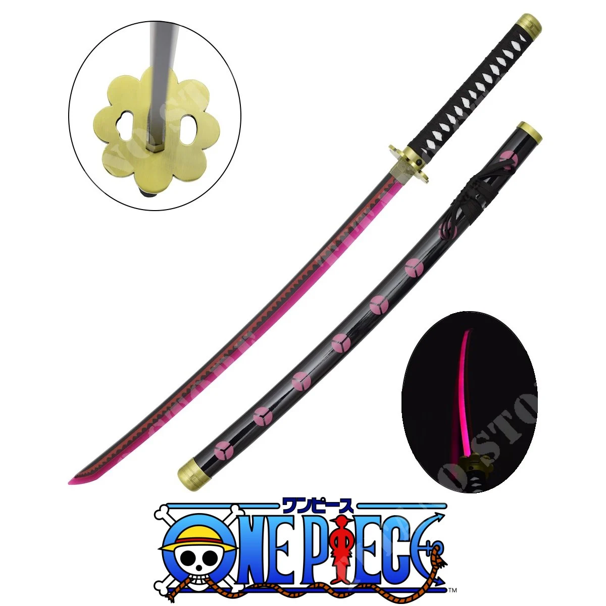 Katana con iluminación LED de One Piece Roronoa Zoro Shusui (ZS511-7GD)