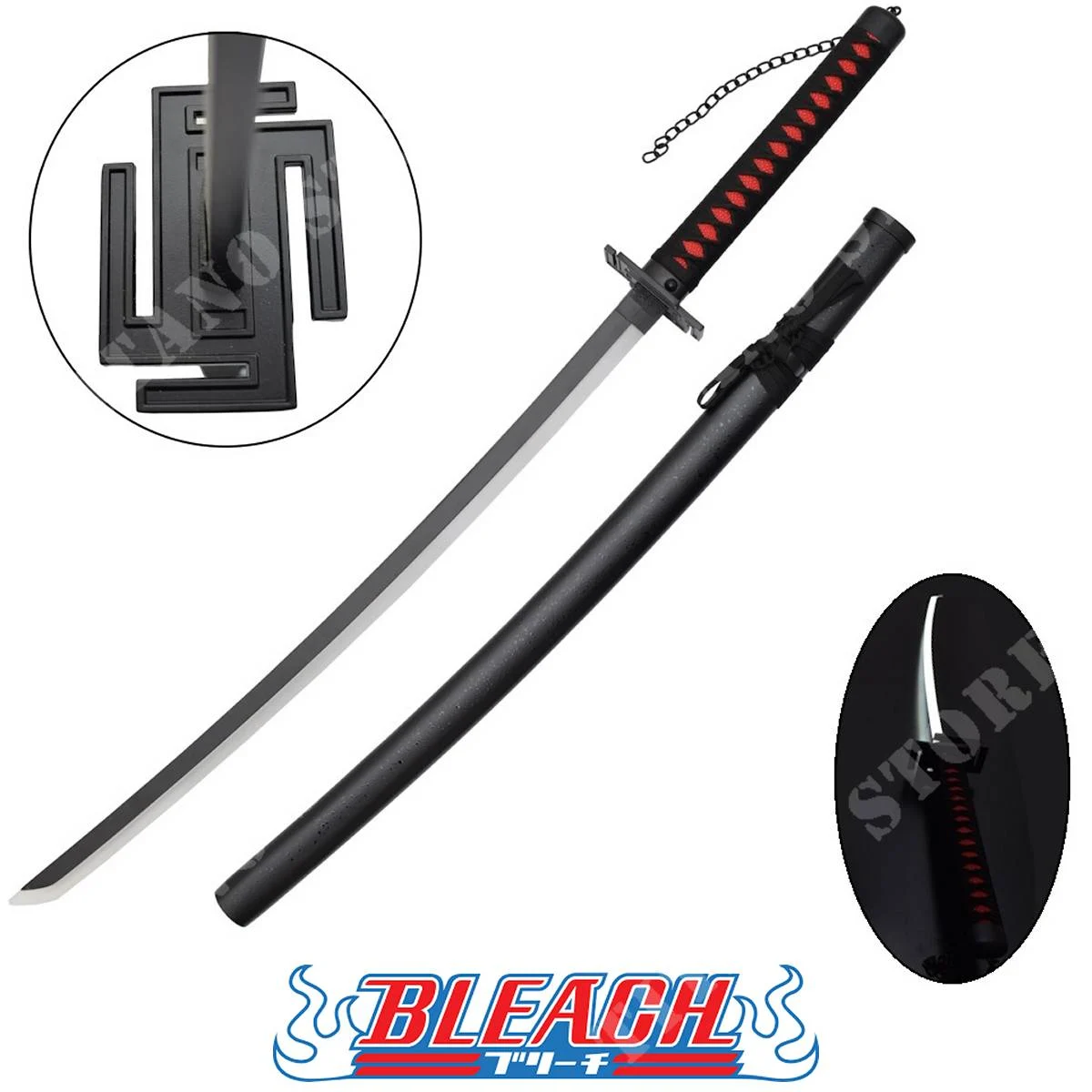 KATANA CON ILUMINACIÓN LED ZANGETSU ICHIGO BLEACH (ZS514GD)