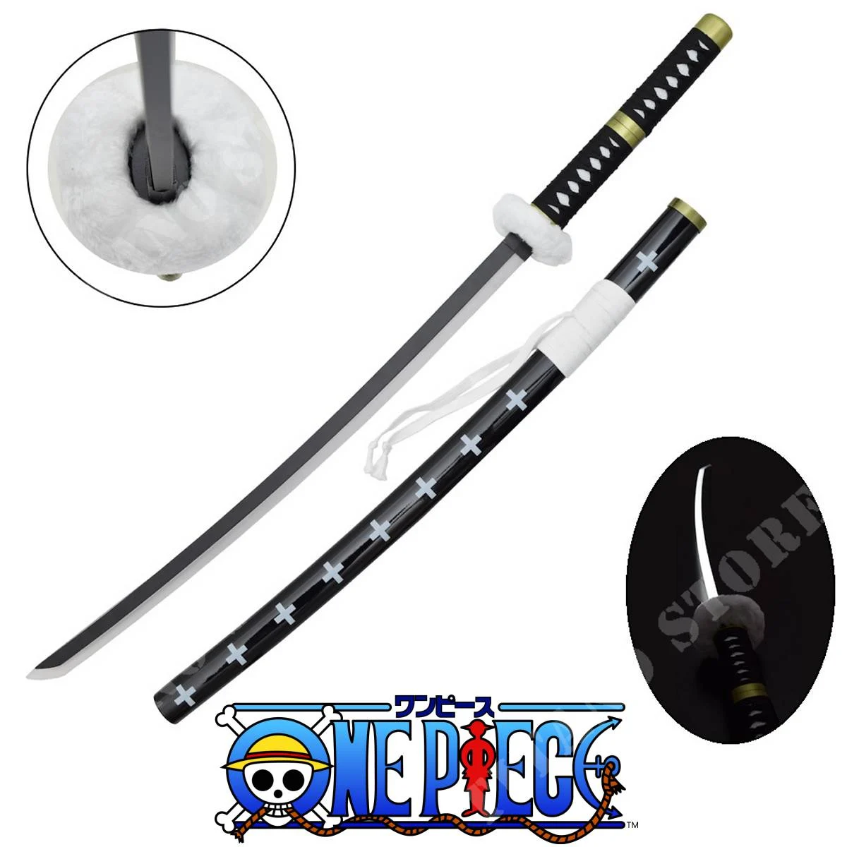 Katana de iluminación LED negra Trafalgar One Piece (ZS521BKGD)