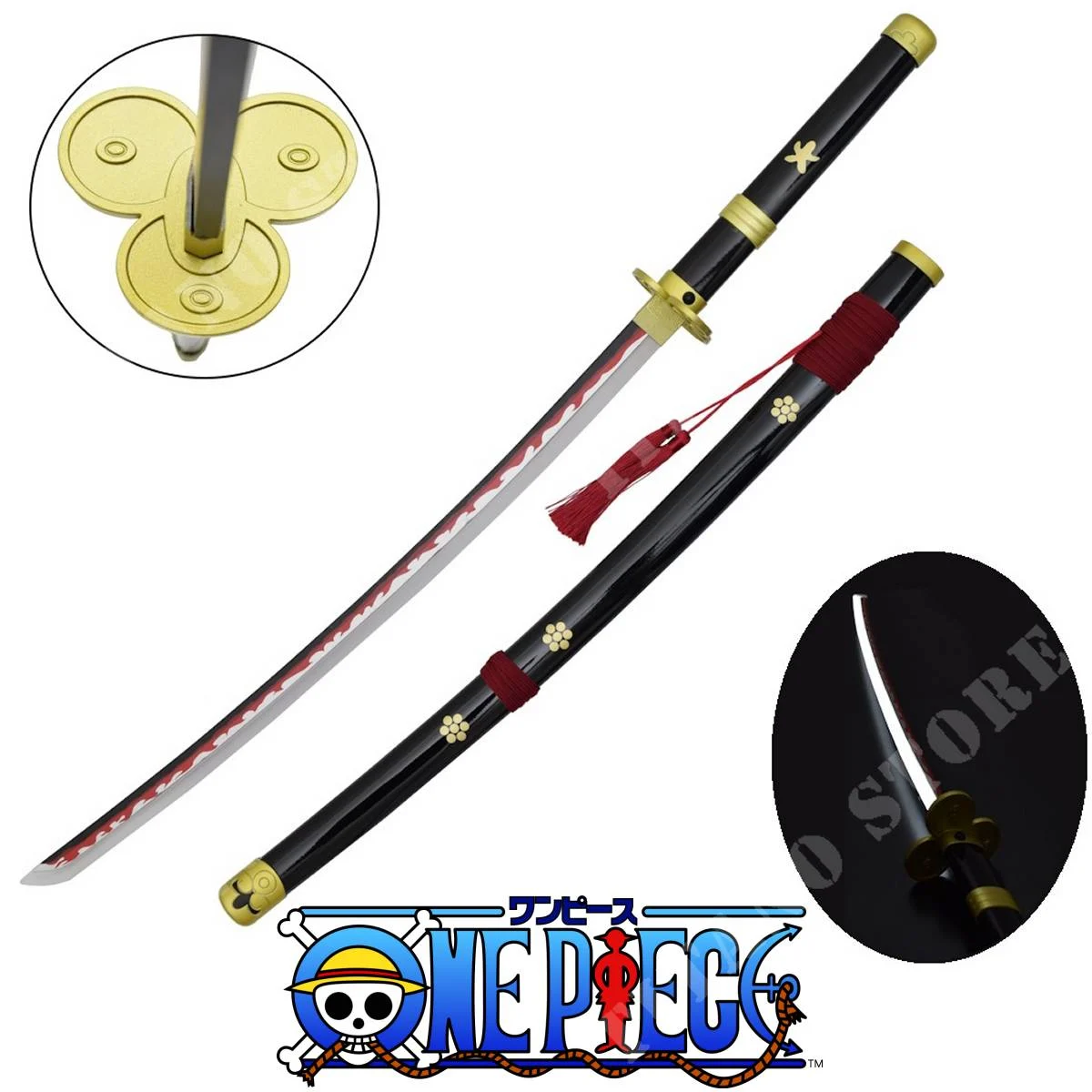 Katana con iluminación LED ENMA negra de One Piece Zoro (ZS661BKGD)
