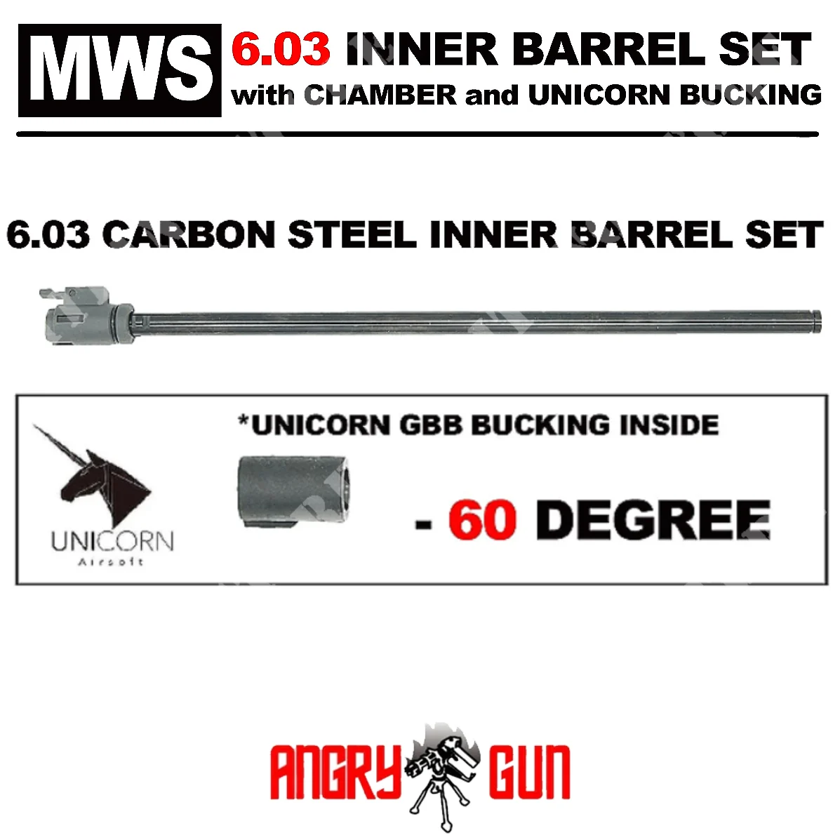 SET HOP UP + CAÑÓN DE ACERO AL CARBONO 370MM M4 MWS MARUI ANGRYGUN (AG-MWSIB370-60)