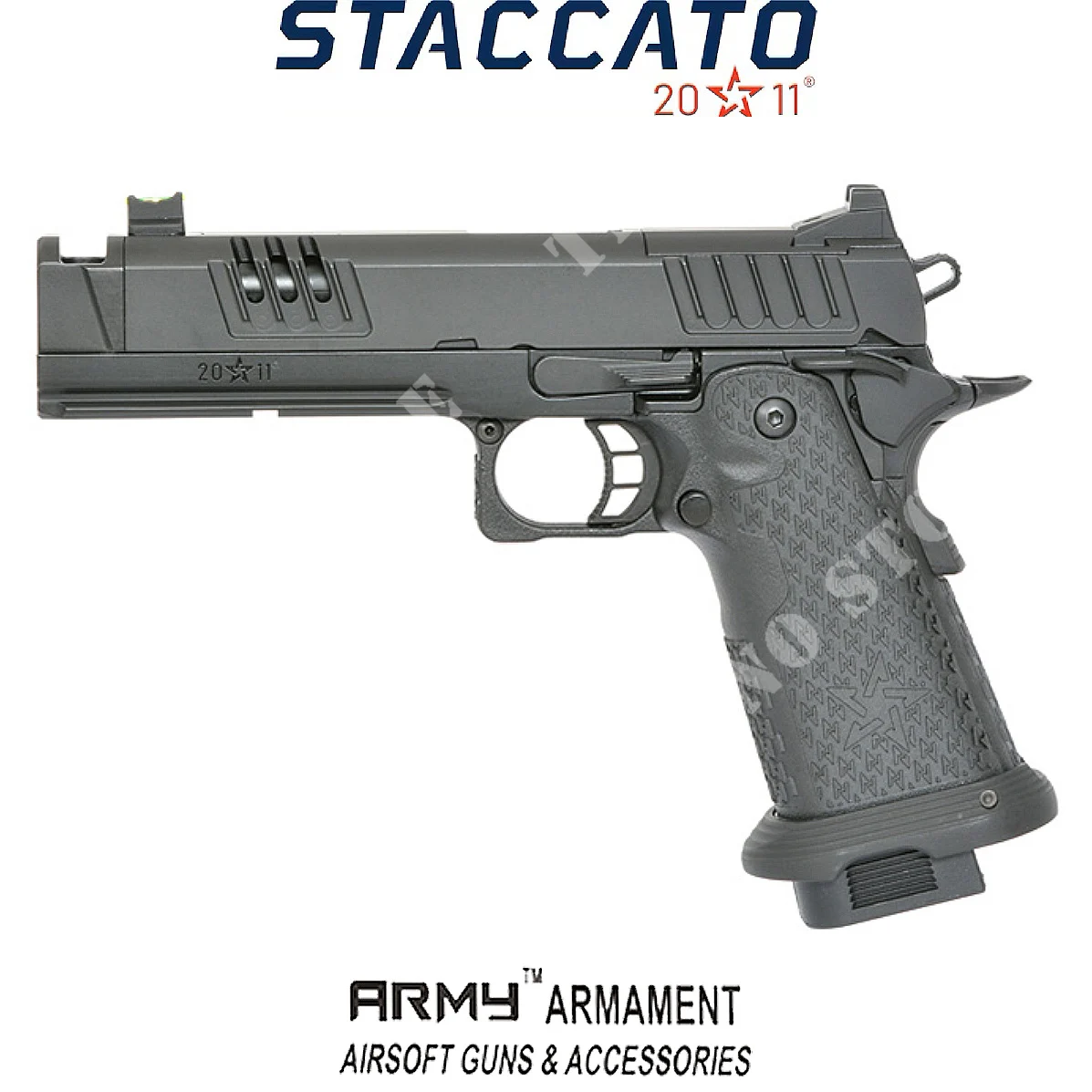 PISTOLA DE GAS SEPARADA X-COMP2011 ARMAMENTO EJÉRCITO NEGRO (ARM-GBB-R618-BK)