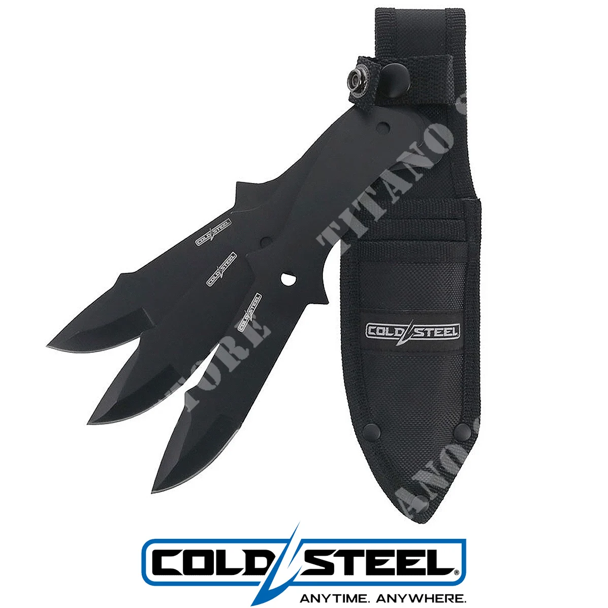 JUEGO DE 3 CUCHILLOS LANZADORES DE 8" CON FUNDA DE ACERO FRÍO (TH-80KVC3PK)