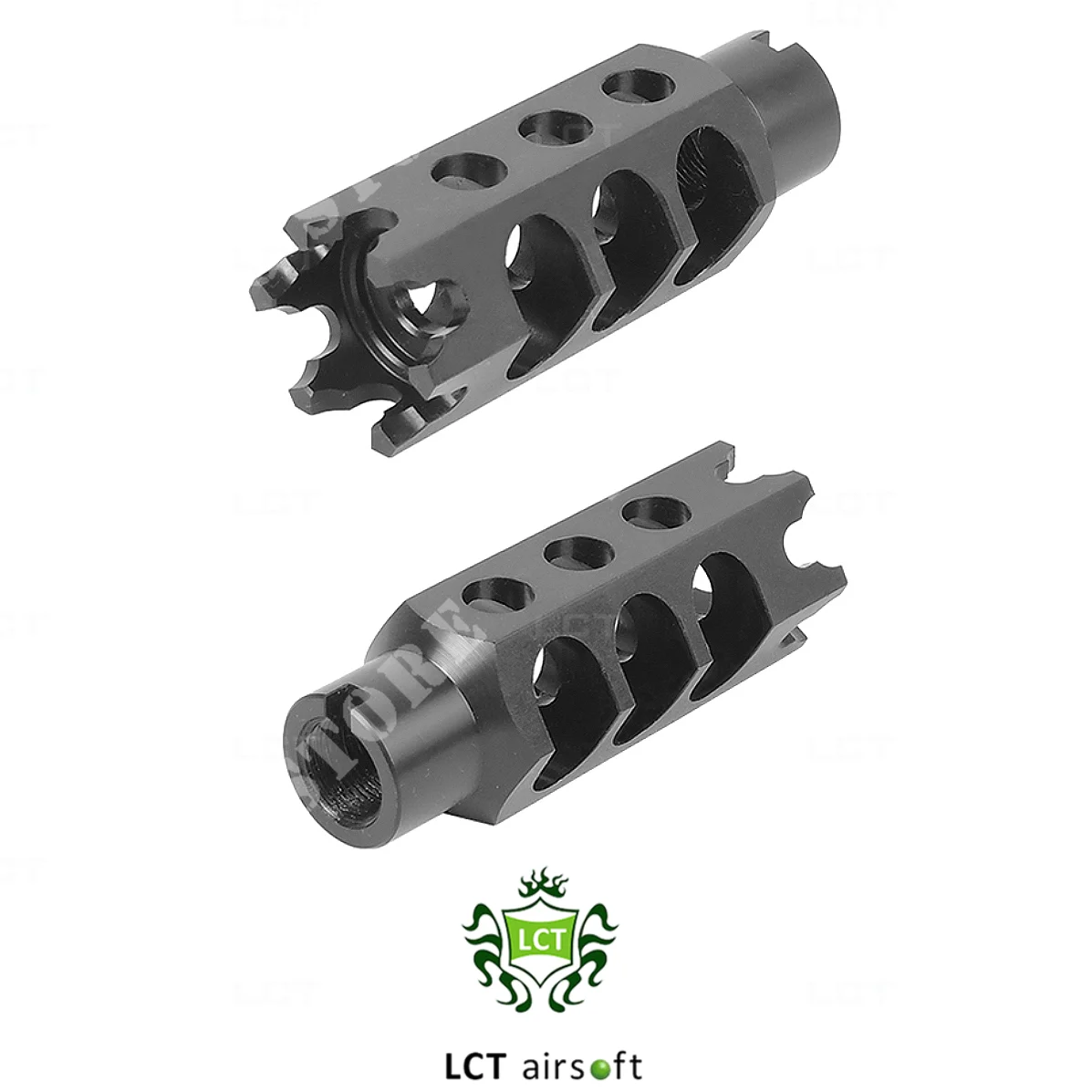Supresor de destellos hexagonal DTK negro - 14 mm LCT (PK-241)