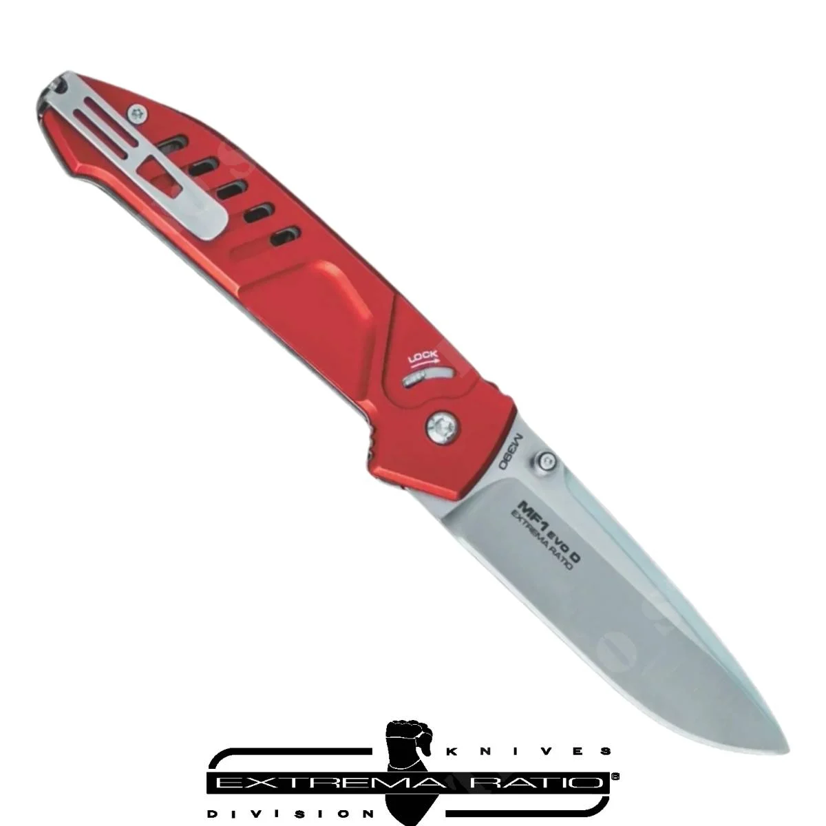 MF1 EVO D CUCHILLO DE SATÉN ROJO M390 RELACIÓN EXTREMA (0232/M3/SAT/RED)