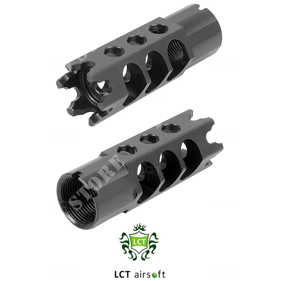 Supresor de destellos hexagonal DTK negro + 24 mm LCT (PK-242)