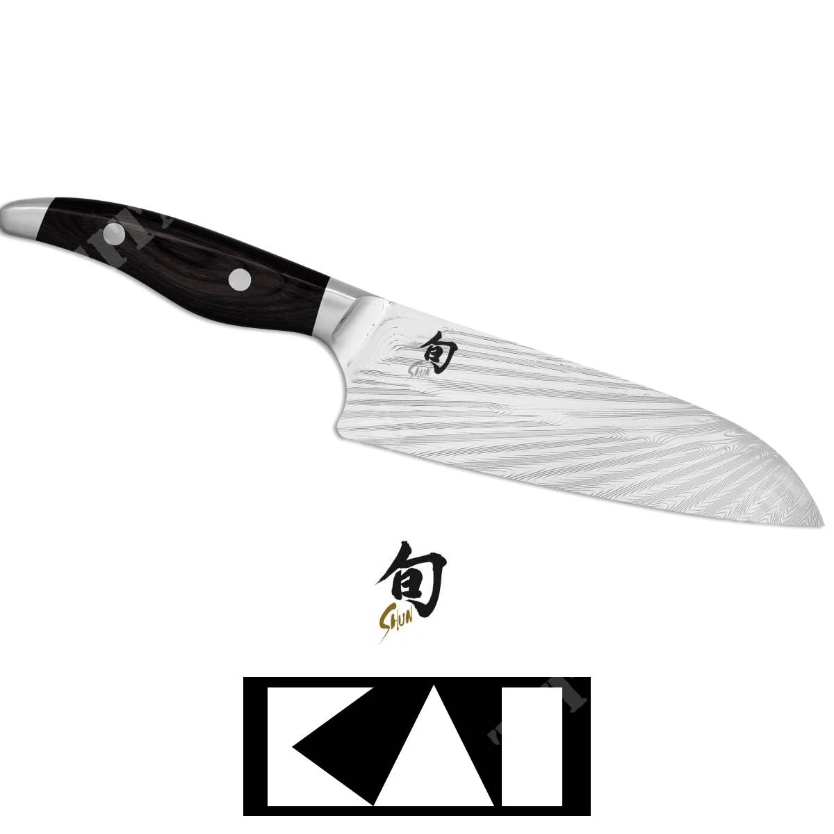 CUCHILLO SANTOKU NEGRO SHUN NAGARE cm18 KAI (NDC-702S)