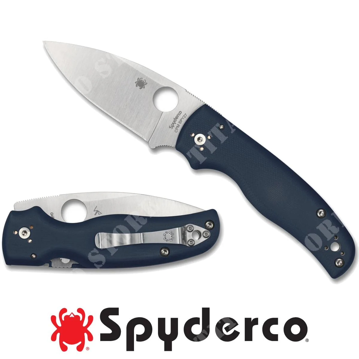CUCHILLO SPYDERCO CPM SPY27 G10 AZUL COBALTO SHAMAN (C229GPCBL)