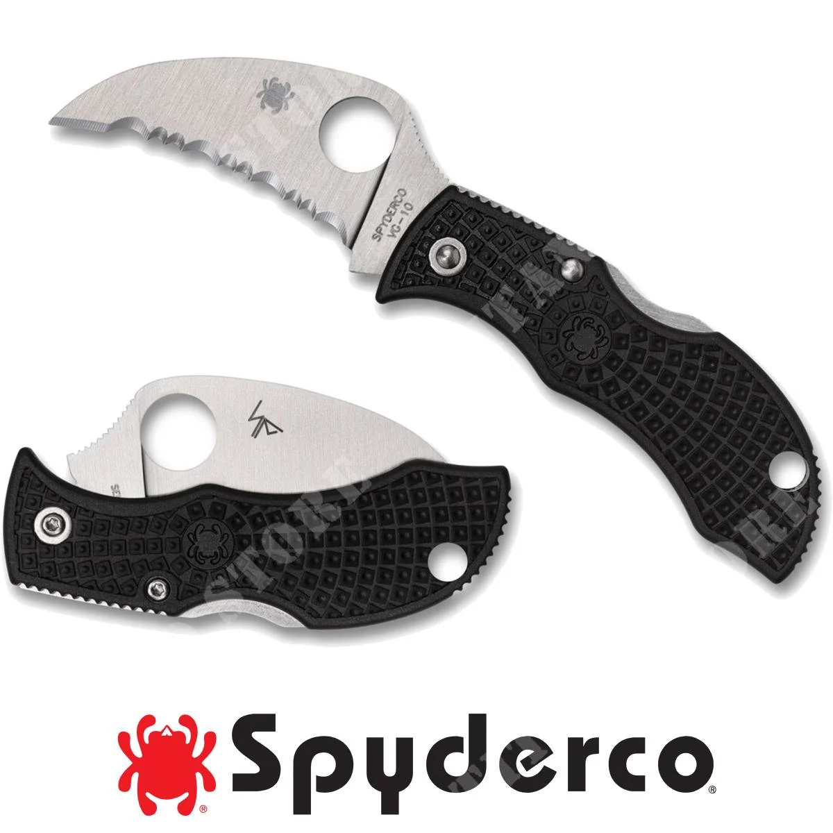 CUCHILLO SPYDERCO SERRADO MANBUG FRN BLACK HAWKBILL (MBKHBS)