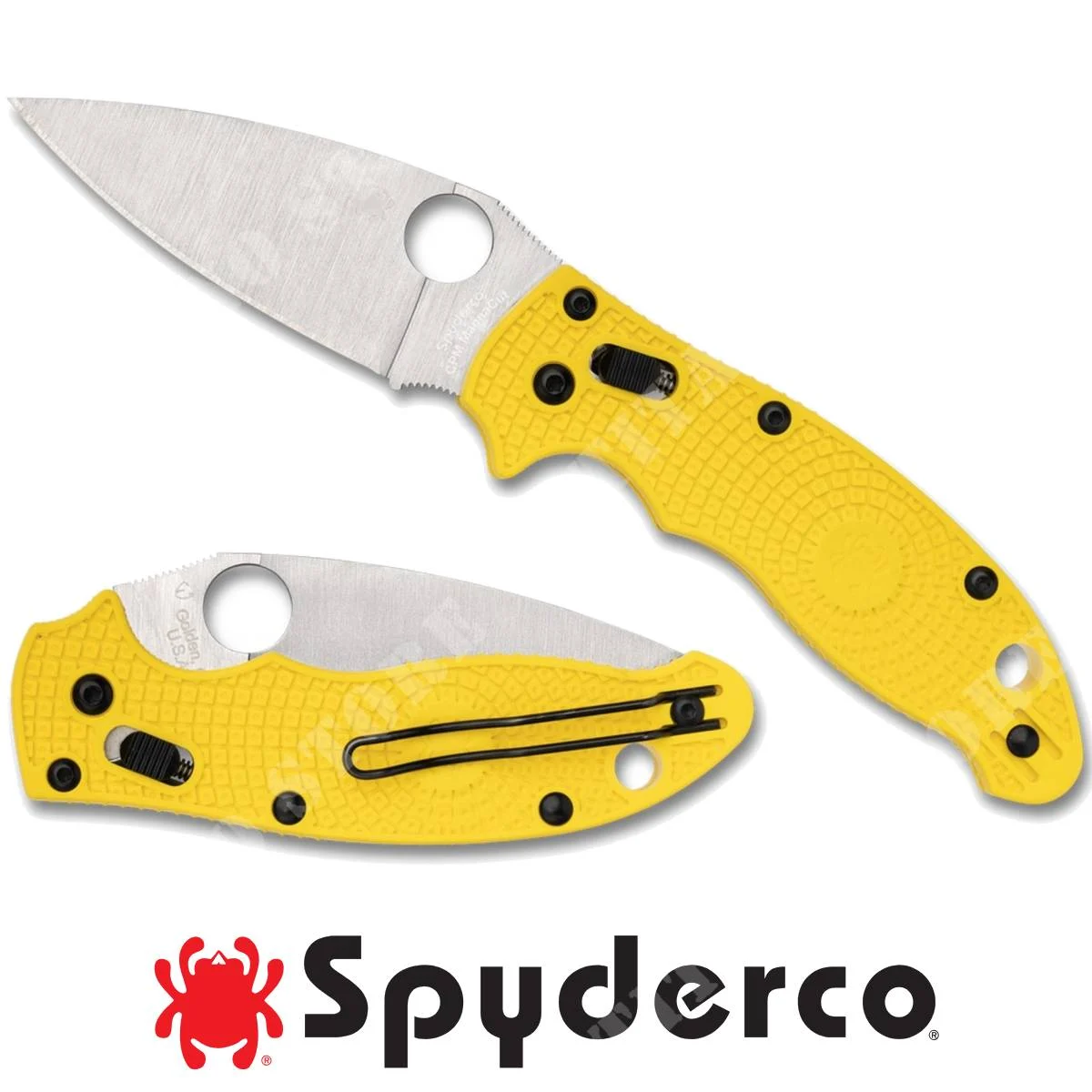 CUCHILLO SPYDERCO MANIX 2 SALT FRN AMARILLO LISO (C101PYL2)