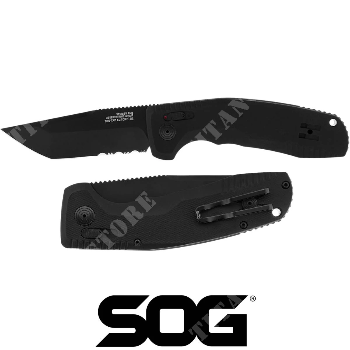 CUCHILLO SERRADO TAC AU TANTO NEGRO SOG (SOG-15-38-04-57)