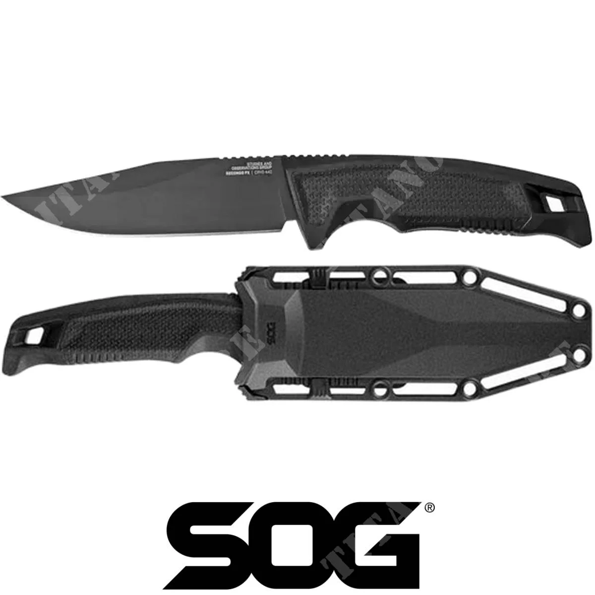 CUCHILLO SOG DE HOJA REGULAR NEGRO RECONDO FX (SOG-17-22-01-57)