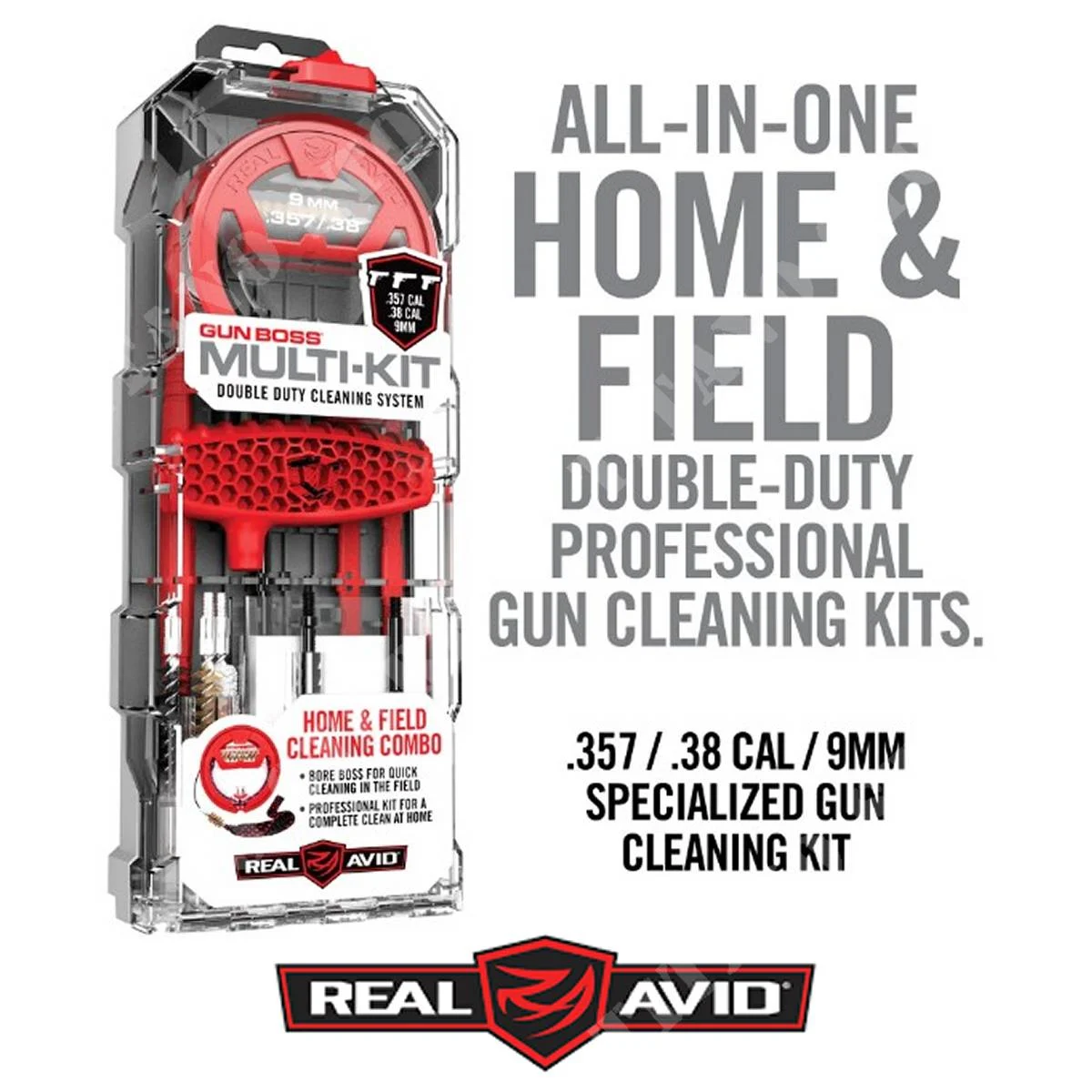KIT MULTIUSOS GUN BOSS .357CAL/.38CAL/9MM REAL AVID (AV-AVGBMK9MM)